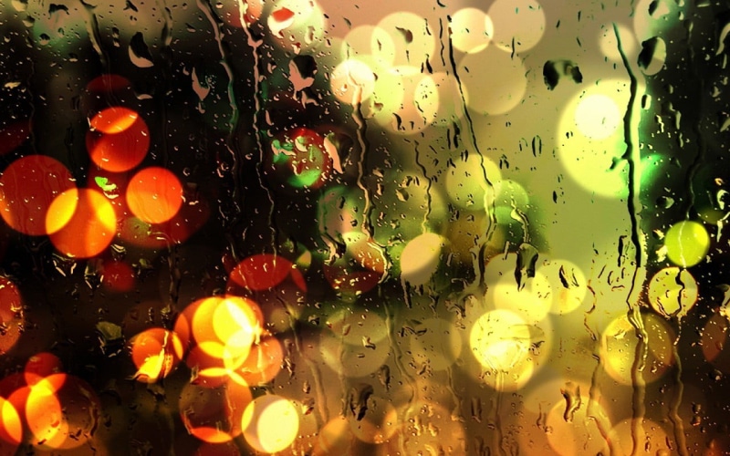 nature, water drops, night, focus on foreground, rainy season, 720P, water, colorful, outdoors, lights, orange color, window, wet, glass - material, illuminated