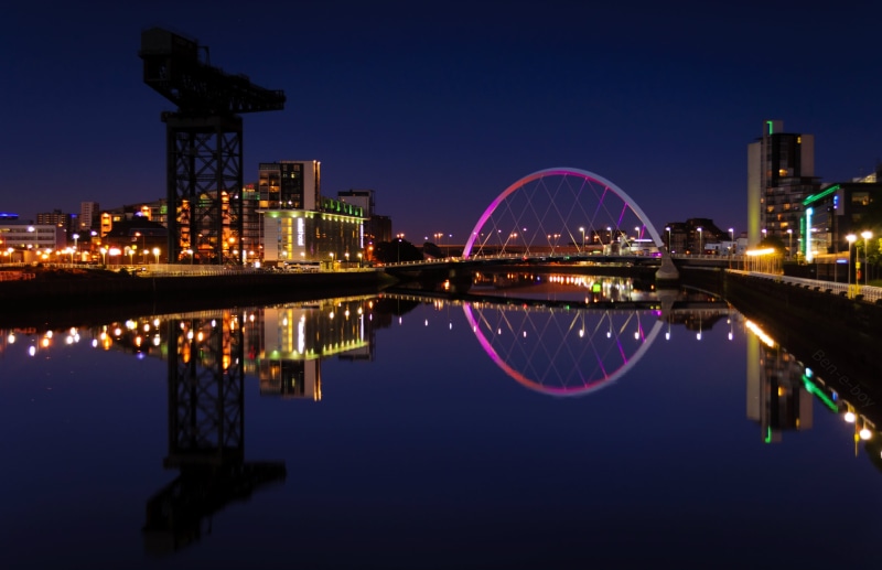 famous Place, reflection, harbor, travel destinations, scotland, outdoors, sky, downtown District, waterfront, no people, skyscraper, ferris wheel, urban Scene