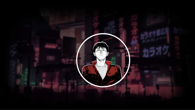 reflection, wall - building feature, built structure, city, illuminated, dark background, Tokyo, indoors, red, circle, geometric shape, 2K, kaneda, communication