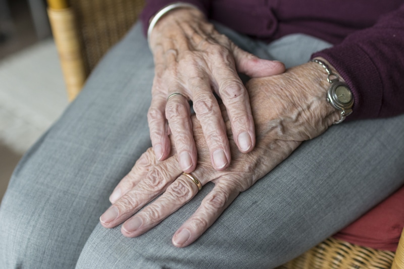 vulnerable, holding hands, self-reliance, gray, human hand, person, jewelry, nail, senior women, button, hands, adult, old age, sitting, elderly, body part