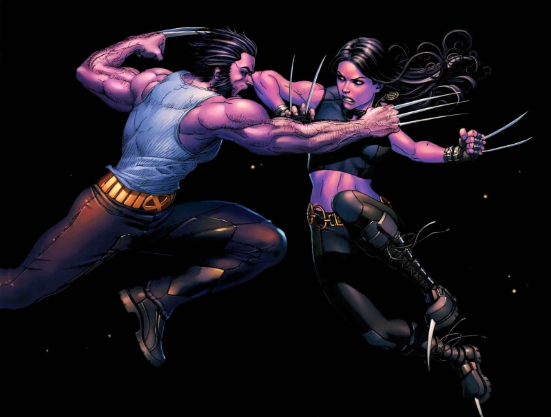 young women, two people, studio shot, Wolverine, 2K, real people, digital composite, people, X-23, X-Men, characters, men, full length, comics, skill