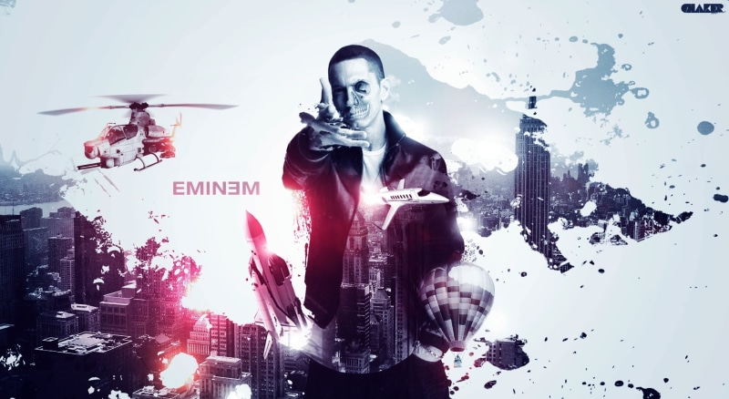 Creative, representation, flare, eminem, skull, multiple exposure, building, hellicopter, skyscraper, architecture, 1080P, day, no people, built structure