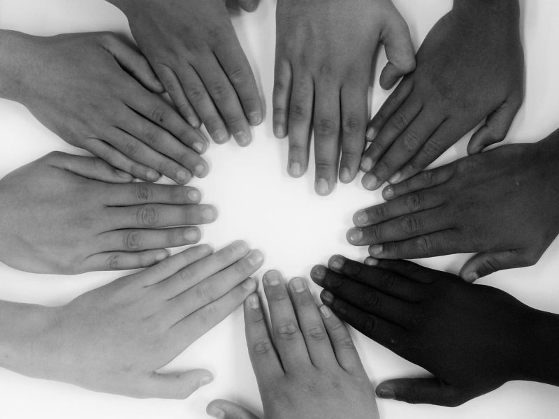 unity is strength, hope, one for all and all for one, colors, teamwork, human Hand, men, love, chords, 1080P, hand, bonding, hands, females, connection
