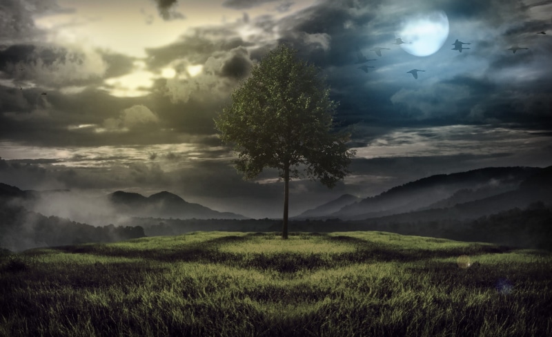 no people, cloud - sky, nature, moon, Creative, non-urban scene, sky, growth, beauty in nature, outdoors, full moon, 1080P, two, fog, Aero, tranquil scene
