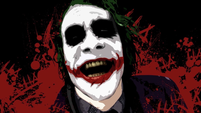 1080P, illustration, red, close-up, The Dark Knight, fear, human body part, Joker, Batman, MessenjahMatt, horror, paint splatter, headshot, celebration