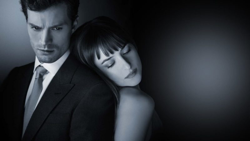two people, emotion, black background, heterosexual couple, portrait, 1080P, men, suit, well-dressed, fifty shades of grey, indoors, dark, males, contemplation