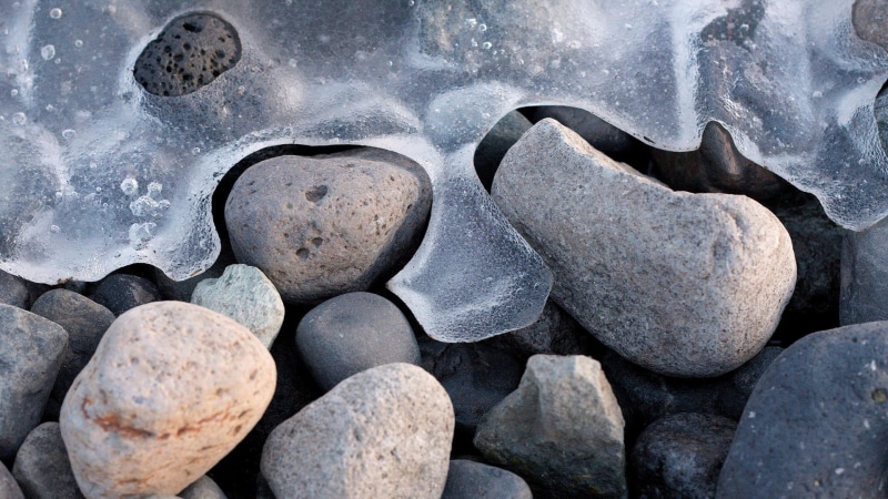 pebble, land, gray, textured, pattern, stones, abstract, stone - Object, ice, water, 1080P, high angle view, full frame, outdoors, shape, rock - Object