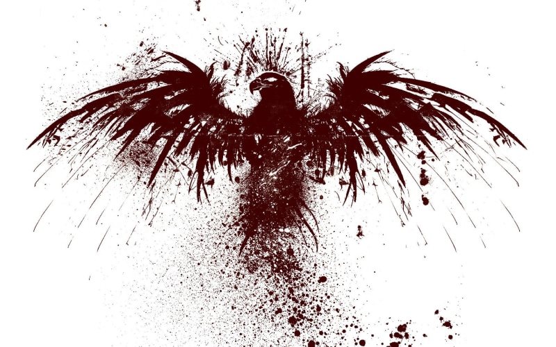 grunge, artwork, birds, 720P, blood, eagle, paint splatter, animals