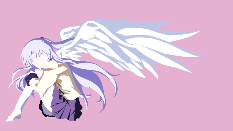 Angel Beats!, Tachibana Kanade, minimalism, 5K, wings