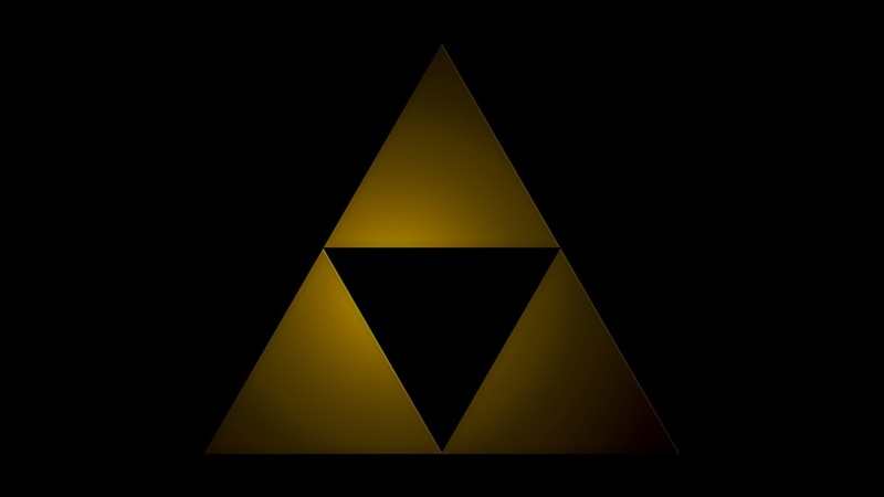 logo, no people, light - natural phenomenon, Triforce, illuminated, shape, yellow, 1080P, close-up, abstract, copy space, triangular, black color, black background
