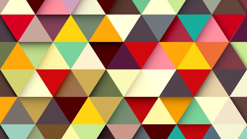 triangular, abstract, futuristic, pattern, skill, multi colored, backgrounds, triangle shape, geometric shape, indoors, full frame, yellow, red