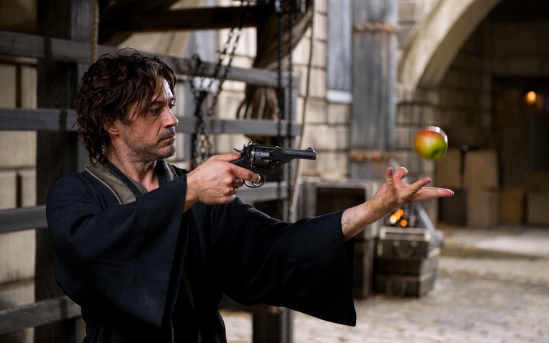 gun, architecture, Robert Downey Jr., apples, Webley Revolver, target shooting, aggression, adult, mature adult, social issues, day, males, one person
