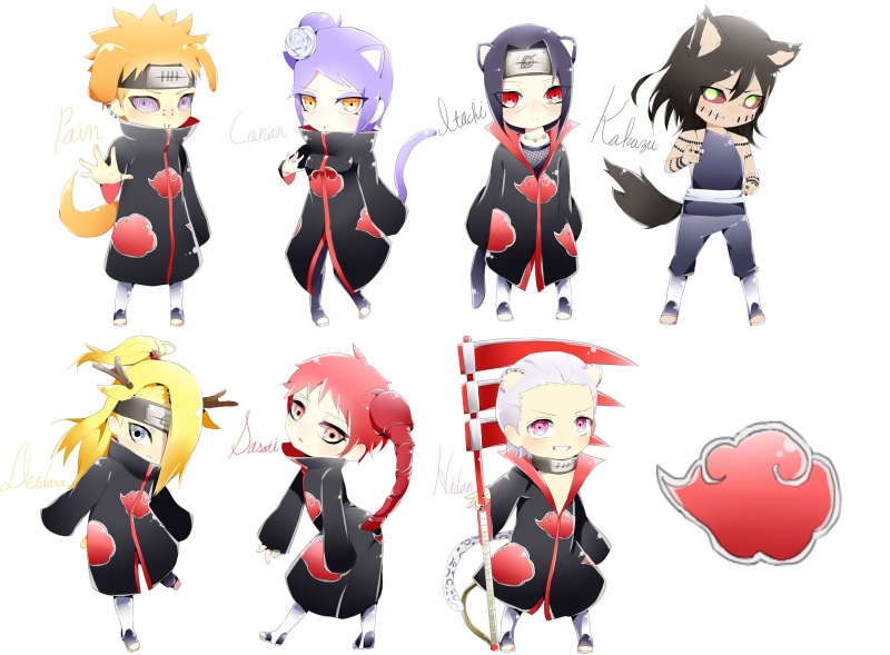 2K, Naruto, Kakuzu (Naruto), Konan (Naruto), Deidara (Naruto), Chibi, Pain (Naruto), Anime, Sasori (Naruto), Yahiko (Naruto), Itachi Uchiha, Hidan (Naruto