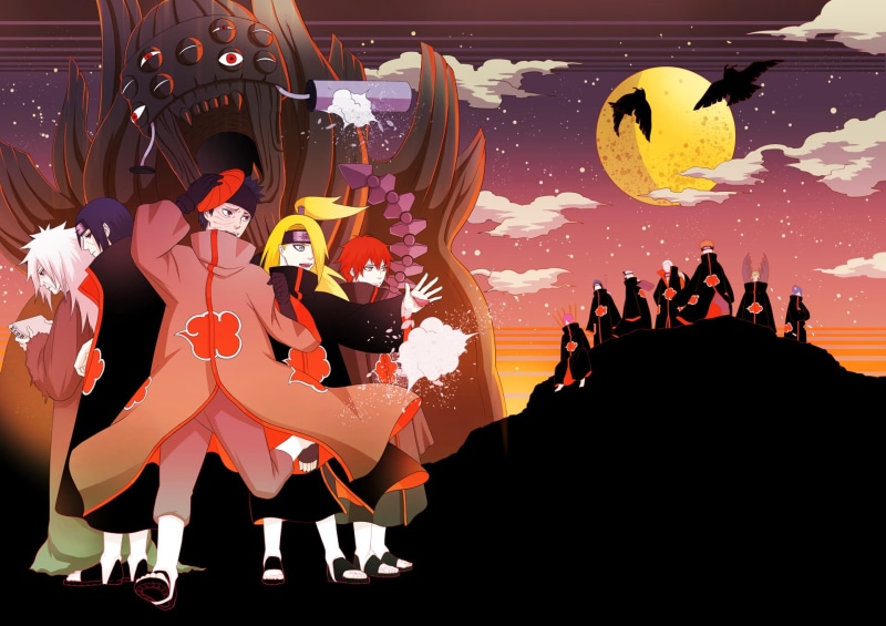 arts culture and entertainment, group of people, Zetsu (Naruto), lifestyles, togetherness, festival, men, Konan (Naruto), Madara Uchiha, Kisame Hoshigaki