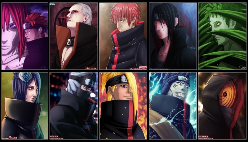 Zetsu, Sasori, Kakuzu, Hoshigaki Kisame, Hidan, Deidara, Uchiha Itachi, Tobi, Naruto Shippuuden, Akatsuki, 2K, Pein, Konan