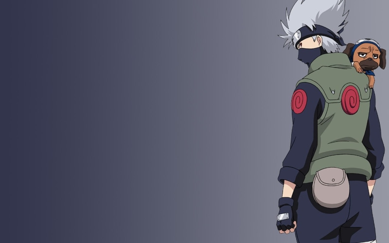 Kakashi, dog, 720P, art, anime, naruto, hd