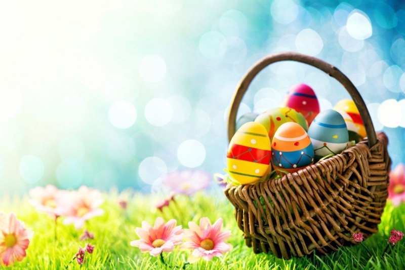 basket, eggs, easter, Easter Eggs in basket, 720P