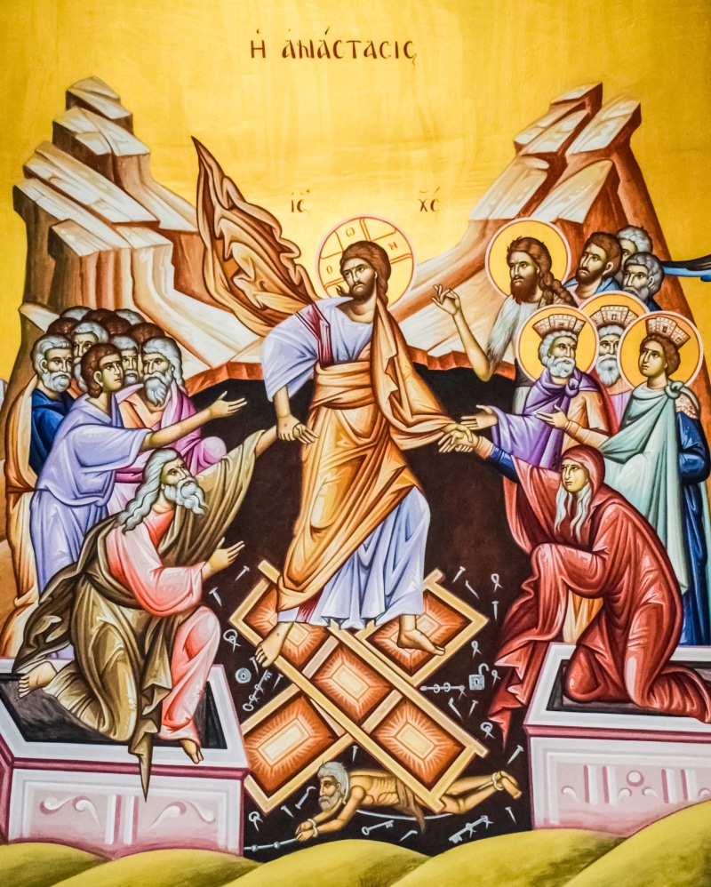 2K, no people, orthodox, art and craft, creativity, religion, christianity, mural, cyprus, male likeness, ayia napa, indoors, female likeness, iconography