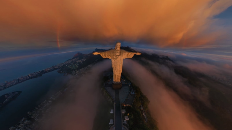 Rio de Janeiro, sunset, christ, cloudscape, Cristo Redentor, place of worship, sunrise - Dawn, cultures, famous Place, 1080P, scenics, redeemer, religion