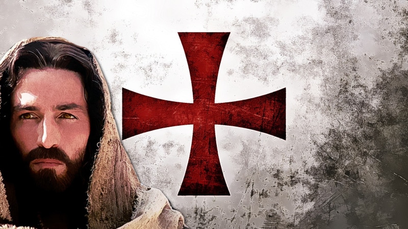 flag, Christianity, 1080P, Jesus Christ, cross, Templar