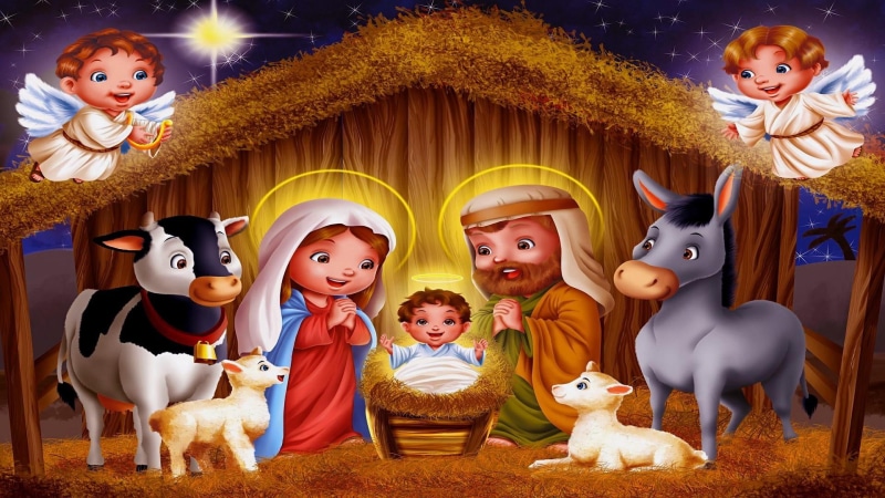 togetherness, males, domestic animals, mammal, celebration, 1080P, females, jesus christ, real people, girls, domestic, boys, child, baby, women, born