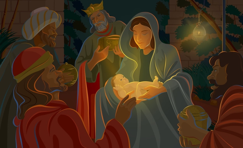 standing, adult, Jesus, Holidays, women, real people, 1080P, creativity, Night, nativity, men, Christmas, multi colored, Christ, people, lifestyles