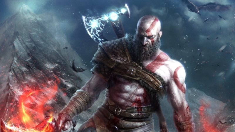 water, god of war 4, artstation, god of war, sea, underwater, digital art, men, mid adult, nature, one person, indoors, hd, smoke - physical structure