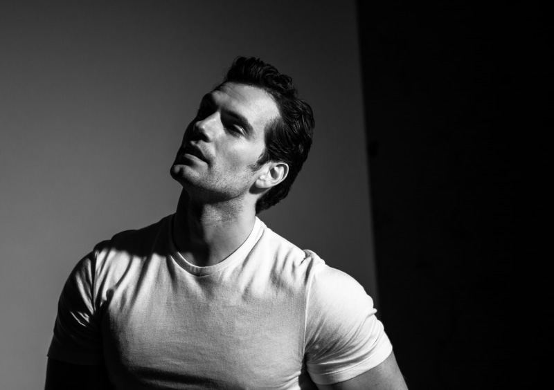 1080P, t-shirt, black and white, actor, Mens Fitness, portrait, Henry Cavill