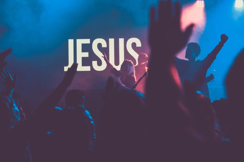 religious, worship, nightlife, human arm, jesu, real people, western script, festival, church, performed, group of people, stage - performance space, 5K
