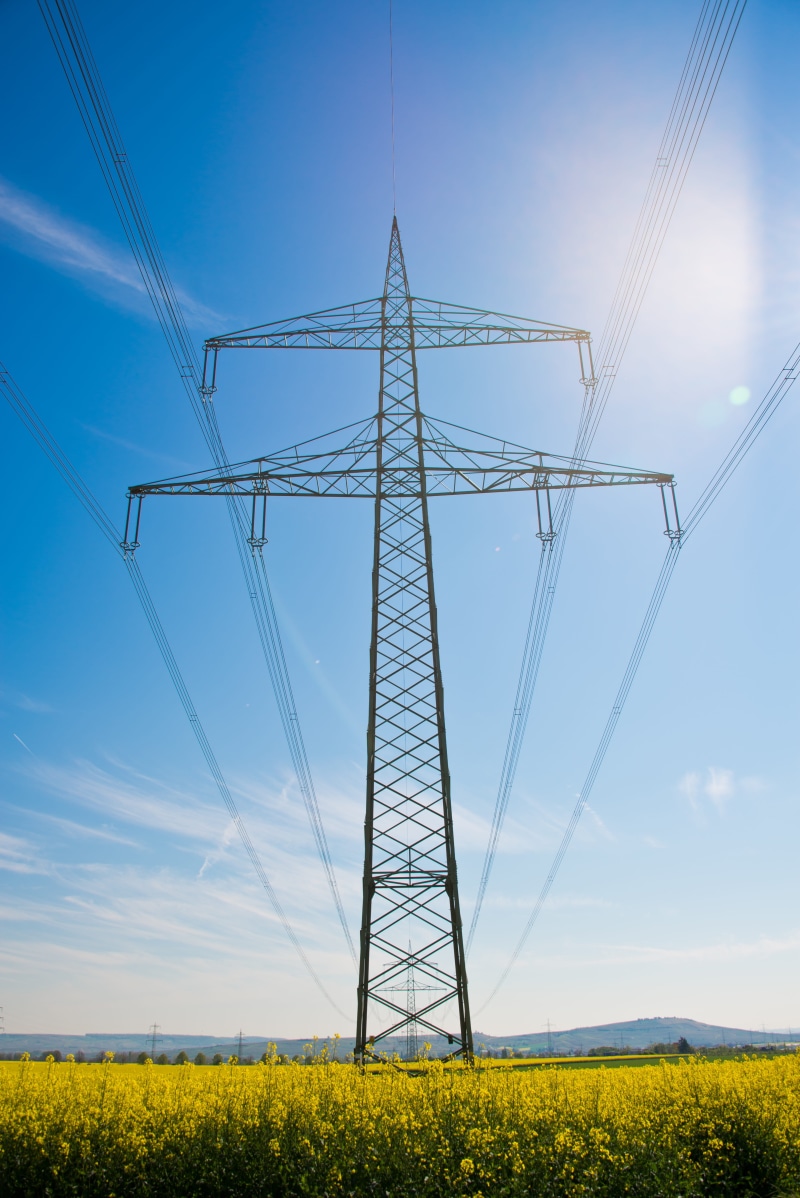 yellow, industry, low angle view, nature, power poles, crop, technology, energy revolution, spring, rural Scene, blue, rapeseed oil, power Line, alternative Energy