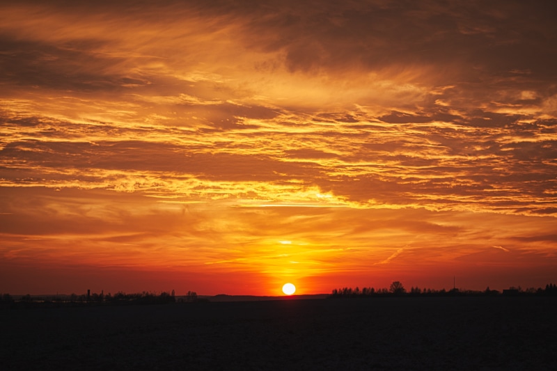 cloud - sky, silhouette, reflection, sky, beauty in nature, evening sun, dramatic sky, landscape, scenics - nature, sunset, orange color, sun, land, beautiful