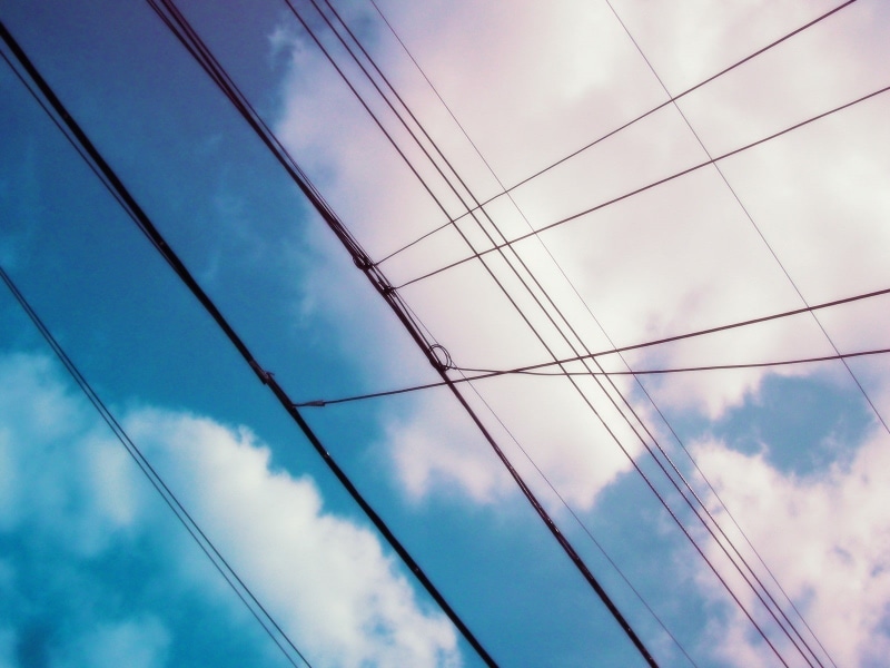 cable, nature, telephone line, technology, outdoors, fuel and power generation, low angle view, steel cable, electricity, no people, directly below, power supply