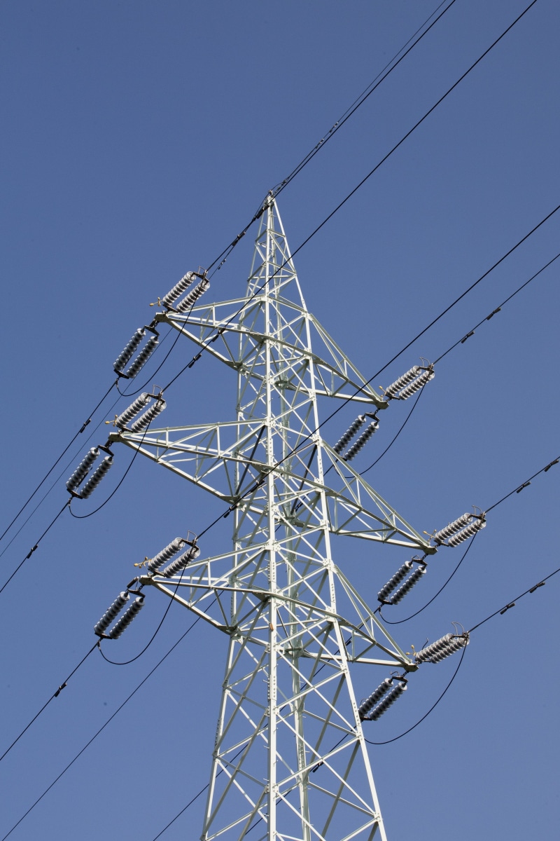 electricity pylon, sky, electric, no people, tall - high, complexity, clear sky, global communications, electrical equipment, built structure, frontline