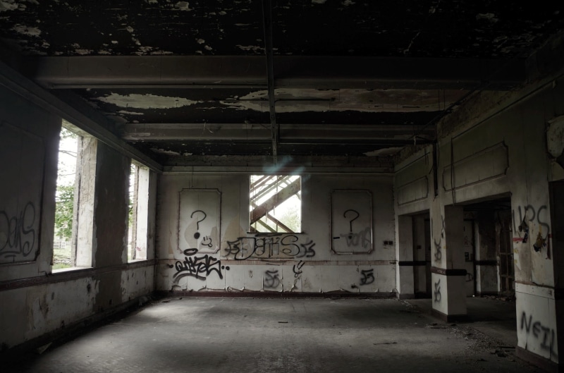 deserted, destruction, Industry, structure, building, bad Condition, ruined, architectural column, Bu, abandon, decay, decline, vandalism, indoors, old