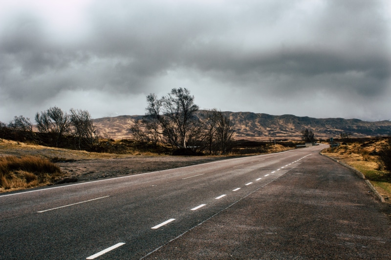 human, architecture, alone, scotland, land, sky, artists, historically, highway, non-urban scene, no people, transportation, view, street art, old, road tripp