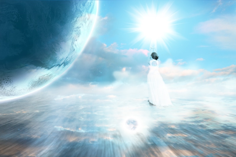 spiritual, bright, sea, sky, angel, heaven, standing, life, celebration, cloud - Sky, walking, innocence, day, hope, beauty in nature, reiki, earth, divine