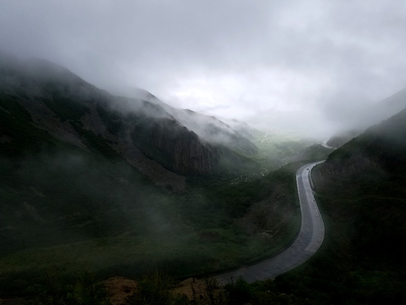 road trip, hill, mountain Range, explore, outdoors, adventure, fog, cloudscape, heaven, rain, wilderness, misty, road, view, mist, no People, mountain