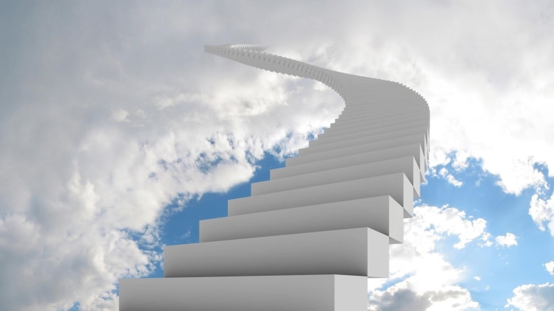 day, religion, nature, building exterior, destiny, white color, cloud - sky, sunlight, sky, 1080P, steps and staircases, blue, architecture, clouds, no people