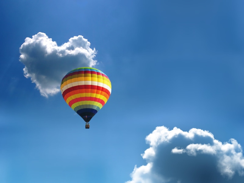 adventure, cloud - sky, nature, mid-air, heart, no people, tranquility, freedom, flying, sky, day, air vehicle, mode of transportation, ballooning festival