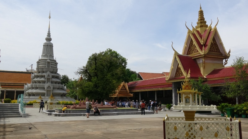 Cambodia, ancient, wat, group of people, outdoors, famous Place, nature, pagoda, plant, men, building exterior, built structure, history, tree, Phnom Penh