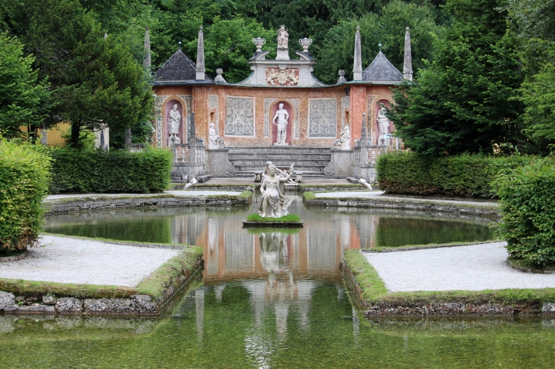 Austria, river, built structure, history, water, pond, building exterior, lake, public domain, day, green Color, castle, Castle garden, garden, outdoors
