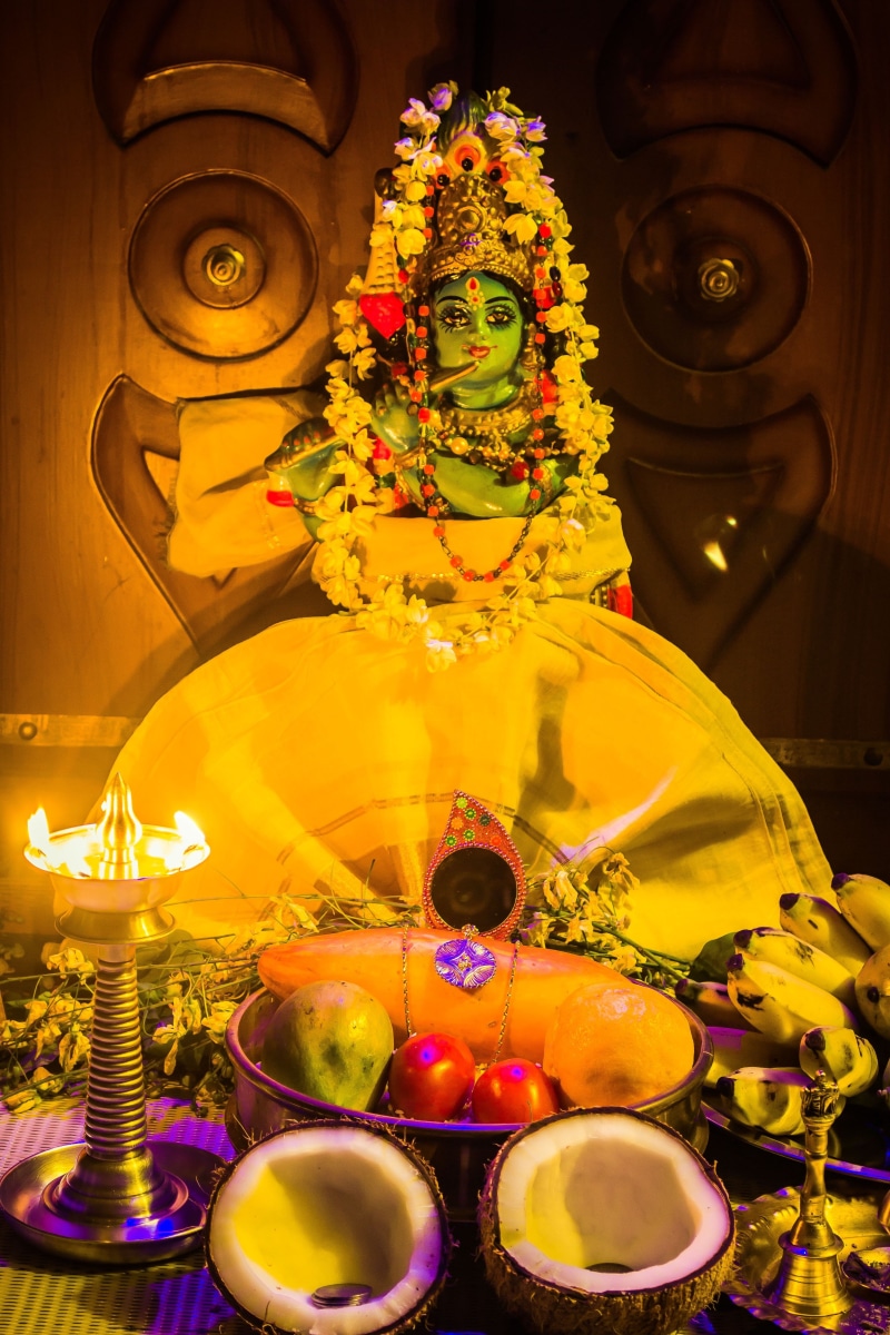sacrifices, decoration, place of worship, celebrate, religion, celebration, representation, vishu, happy, figurine, deity, india, belief, joy, no people