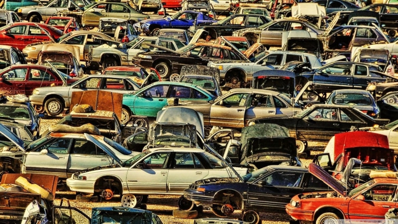 cars, stripped, junk, cemetery, 1080P, car