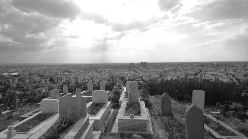 outdoors, horizon, beauty in nature, memorial, grave, graveyards, horizon over land, city, 4K, no people, day, architecture, cityscape, cloud - sky, landscape