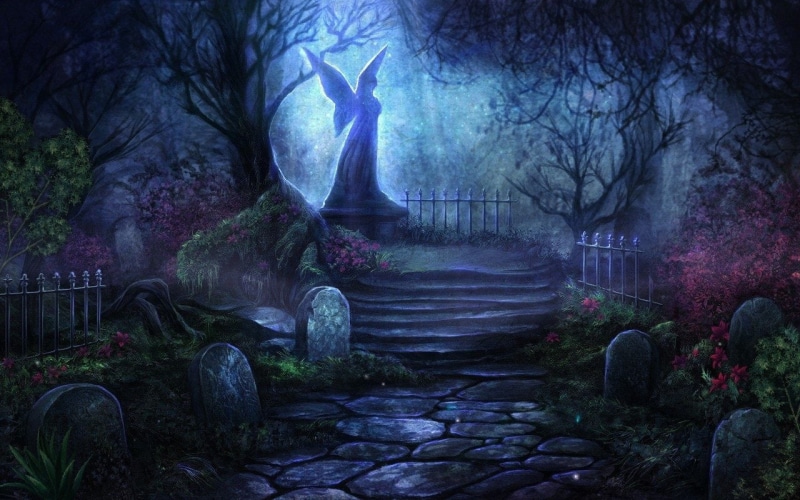 Fantasy, Graveyard, Angel, Cemetery, 720P