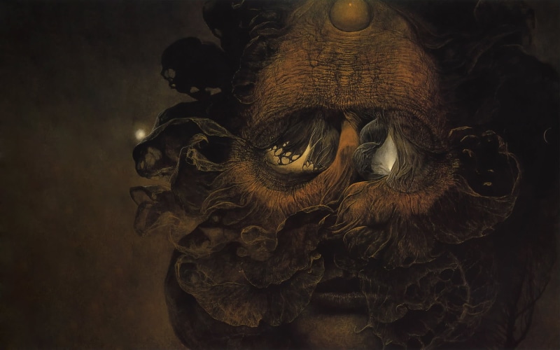 digital art, face, symbolism, painting, Zdzisław Beksiński, dark, 1080P, abstract