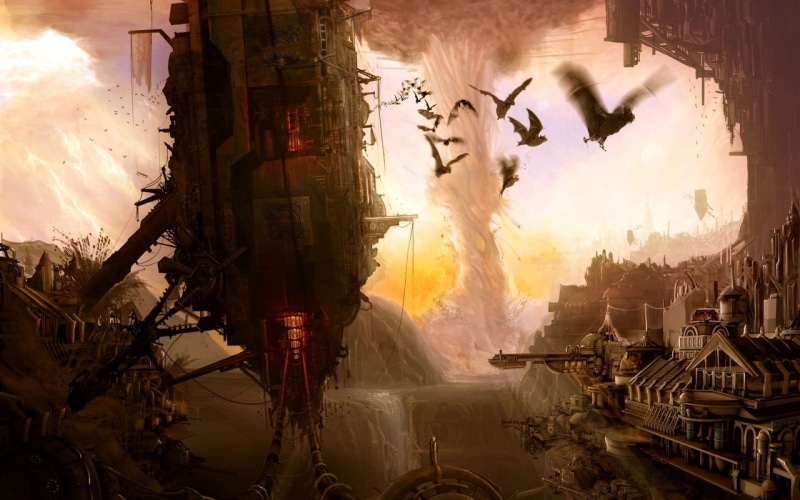 festival, fantasy art, motion, digital, architecture, air pollution, traditional festival, steampunk, built structure, application, city, celebration