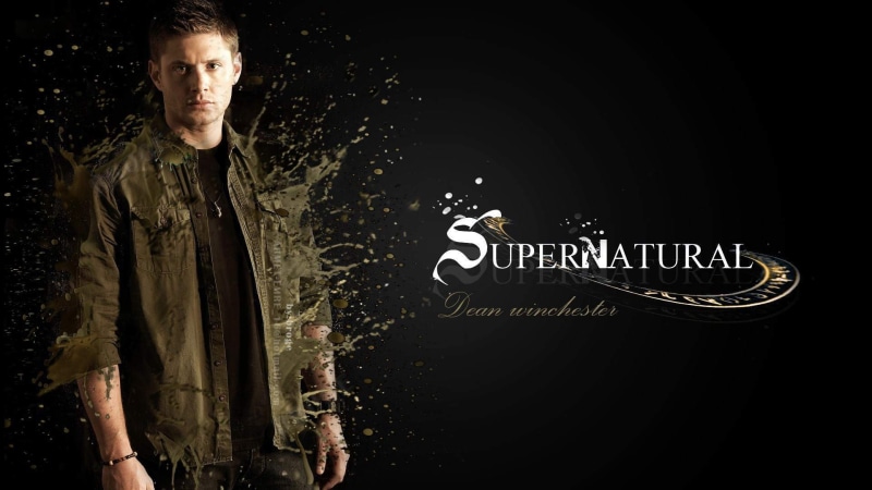 copy space, jacket, looking at camera, men, males, portrait, text, serious, waist up, emotion, verlay, one person, Sam Winchester, contemplation, black background