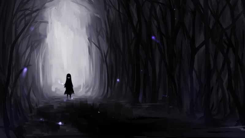 drawn, art, 1080P, nature, dark, evil, forests, hd, creepy, x, forest, anime, smiles