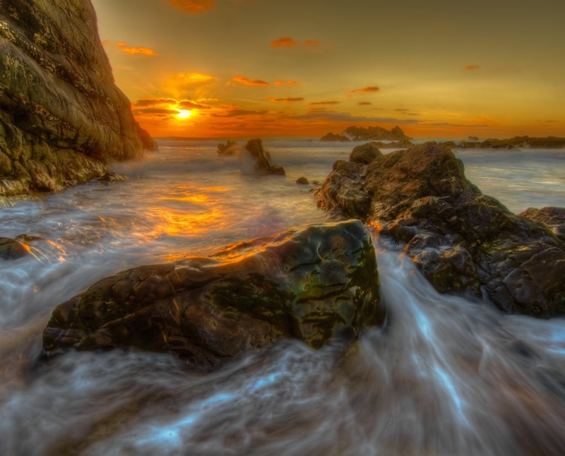 beauty In Nature, 480P, golden, beach, hour, waves, coastline, dusk, scenics, sunset  coast, mountain, sea, Bude  Cornwall, clouds, Wonderland, timelapse photography
